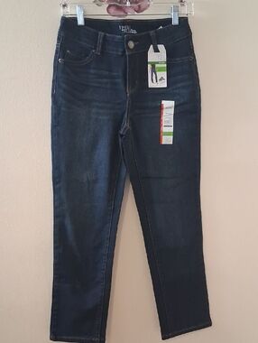 Time And True | Dark Wash Straight Leg Denim Jeans 6 Petite New
